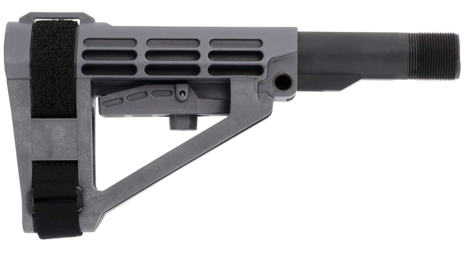 SB TACTICAL SBA4 STEALTH GRAY 5?-POSITION ADJUSTABLE W/ 6 POS MIL?SPEC CARBINE EXT