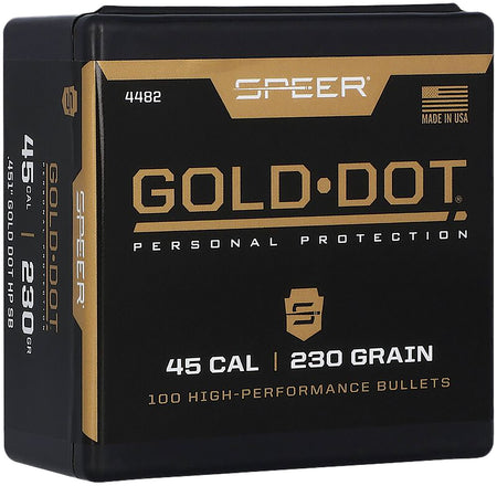 Speer 4482 Gold Dot Personal Protection 45Cal 230gr Hollow Point 100 Per Box/5 Case