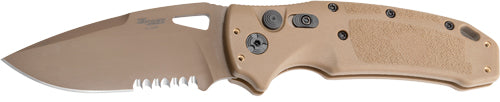 HOGUE K320A M17 3.5" AUTO FLDR DROP POINT BLADE POLY TAN