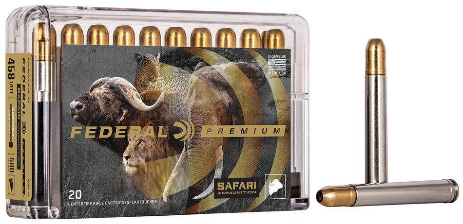 Federal P458T3 Premium Safari Cape-Shok Trophy Bonded Sledgehammer Solid 500 Grain .458 Winchester Mag 1950 fps