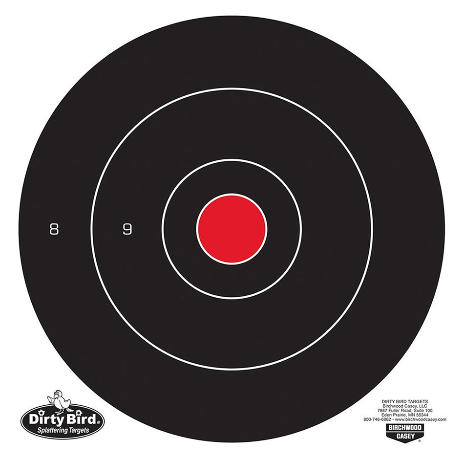 Birchwood Casey 35012 Dirty Bird 12" Bullseye Tagboard Hanging Black/White 12 PK