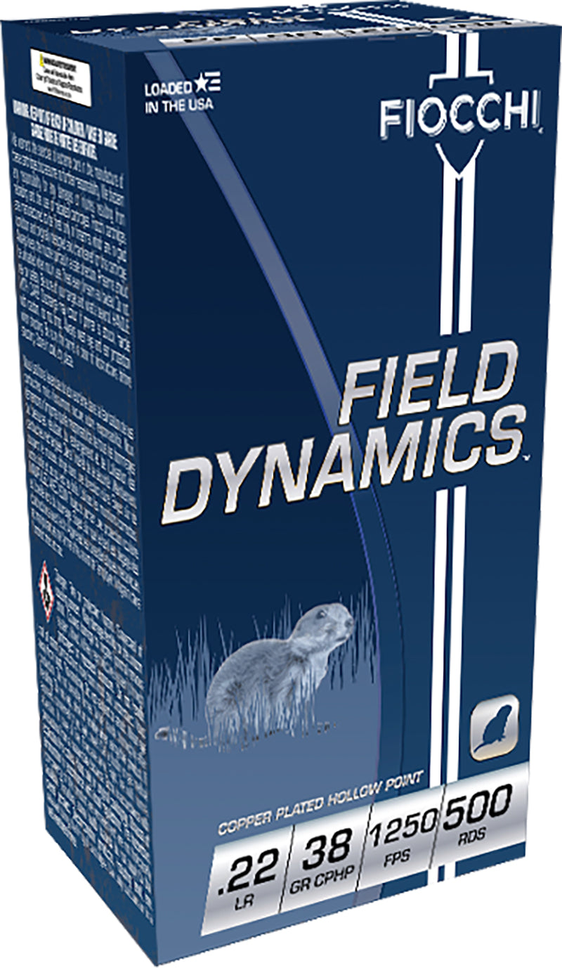 Fiocchi .22 Long Rifle Field Dynamics High Velocity 38gr JHP Ammo