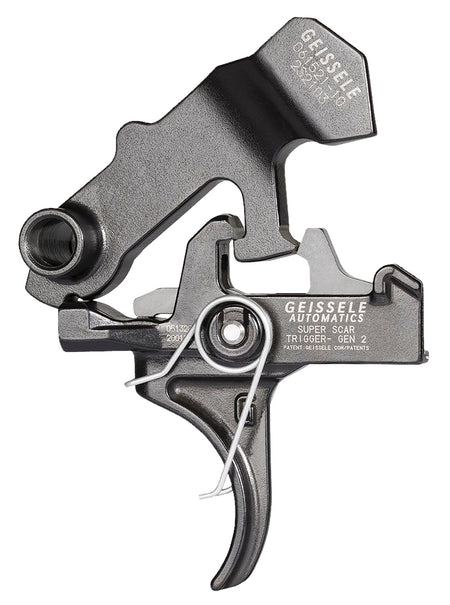 Geissele Automatics 05157 Super Scar Black Oxide Curved Trigger Two-Stage 3.20-4.60 lbs Draw Weight for FN SCAR
