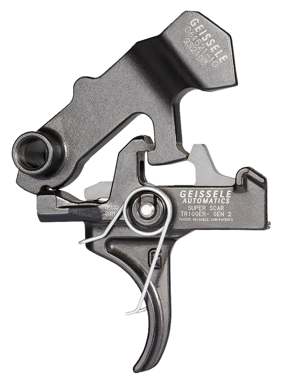 Geissele Automatics 05157 Super Scar Black Oxide Curved Trigger Two-Stage 3.20-4.60 lbs Draw Weight for FN SCAR