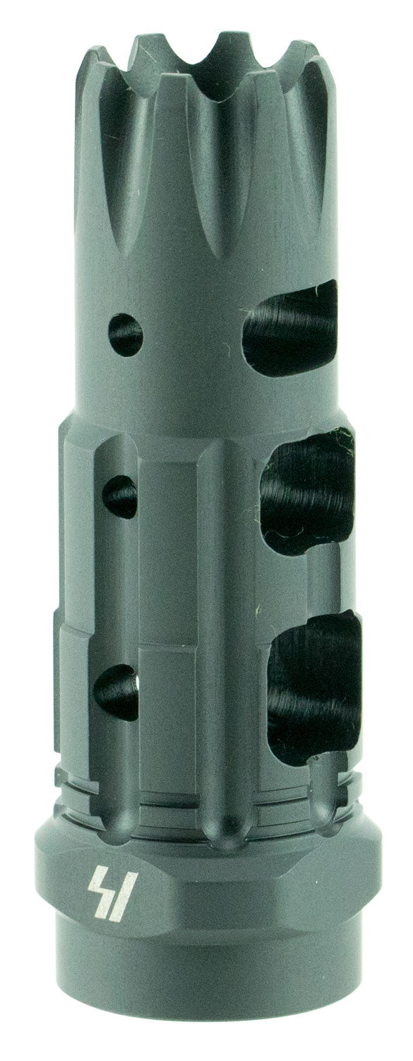 Strike Industries TCCOMP223 Triple Crown Comp Black Steel with 1/2"-28 tpi Threads, 2.63" OAL & 0.85" Diameter for 223 Rem, 5.56x45mm NATO AR-Platform