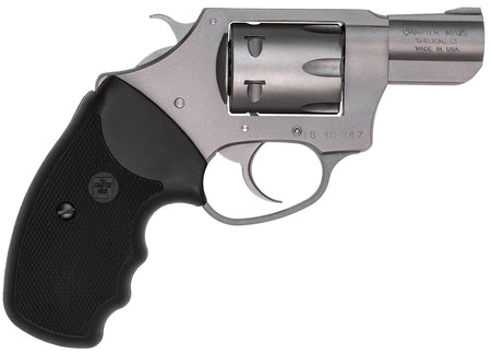 Charter Arms 72324 Pathfinder Small 22 WMR, 8 Shot 2" Stainless Steel Barrel & Cylinder, Anodized Aluminum Frame w/Black Finger Grooved Rubber Grip, Exposed Hammer