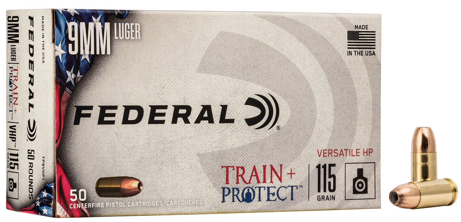Federal 9mm Luger Train & Protect 115gr Versatile HP Ammo