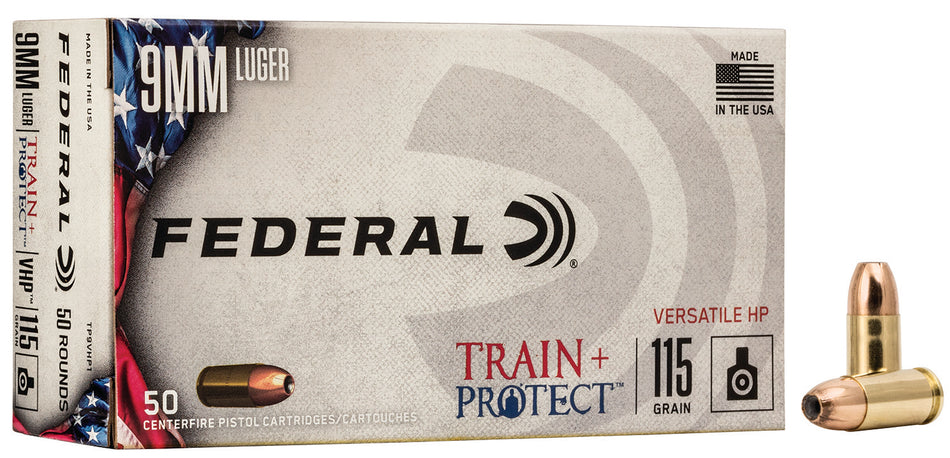 Federal 9mm Luger Train & Protect 115gr Versatile HP Ammo