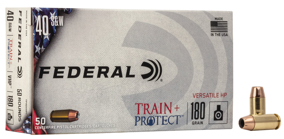 Federal TP40VHP1 Train & Protect Versatile Hollow Point 180 Grain .40 S&W 1000 fps