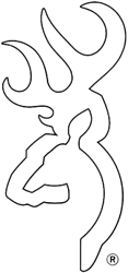 BROWNING BUCK MARK DECAL 6" WHITE FLAT