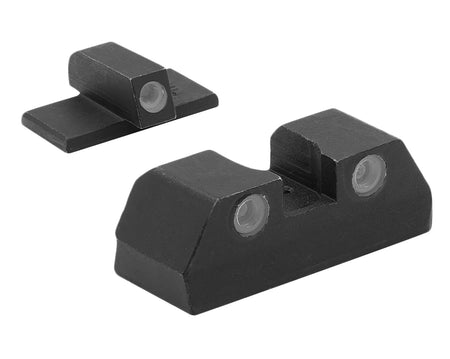 Meprolight USA 151203101 Tru-Dot Green Tritium White Outline Front Sight-Green Tritium White Outline Rear Sight KAHR Arms K/P/MK/PM