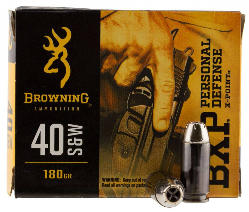 Browning .40 S&W BXP Personal Defense Home Defense 180gr JHP Ammo