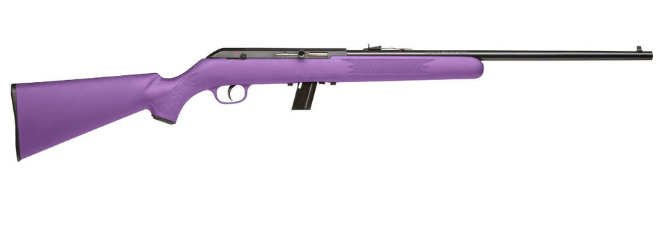 Savage Arms 40219 64 F Full Size 22 LR 10+1 21" Matte Black Carbon Steel Barrel, Matte Black Grooved Carbon Steel Receiver, Purple Fixed Synthetic Stock, Right Hand