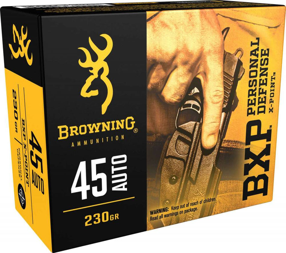 Browning .45 ACP/Auto BXP Personal Defense Home Defense 230gr JHP Ammo