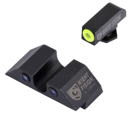 Night Fision GLK001007YGZ Tritium Night Sights For Glock Green Tritium Yellow Outline Front Sight- Green Tritium Black Outline Rear Sight Glock 17/17L/19/22