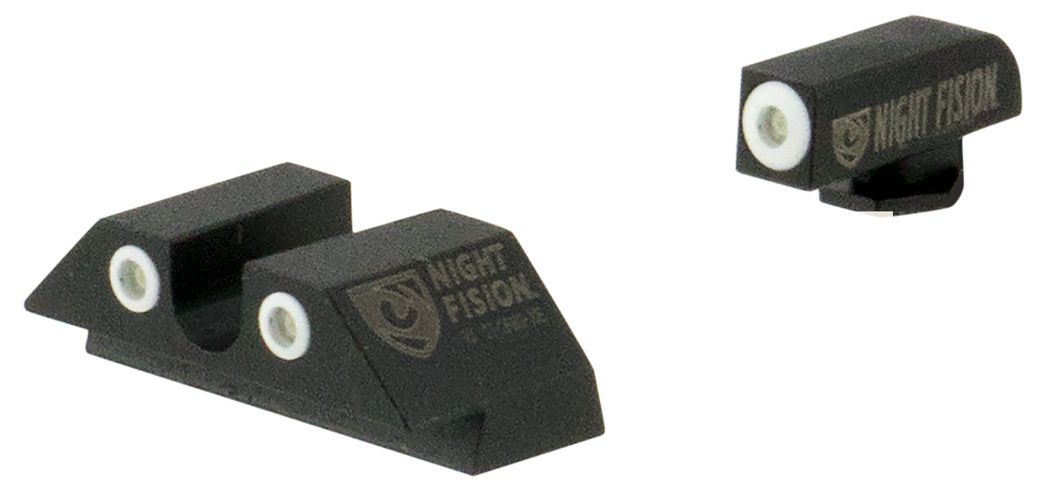 Night Fision GLK003007WGW Tritium Night Sights For Glock Green Tritium White Outline Front Sight- Green Tritium White Outline Rear Sight Glock 42/43/43X
