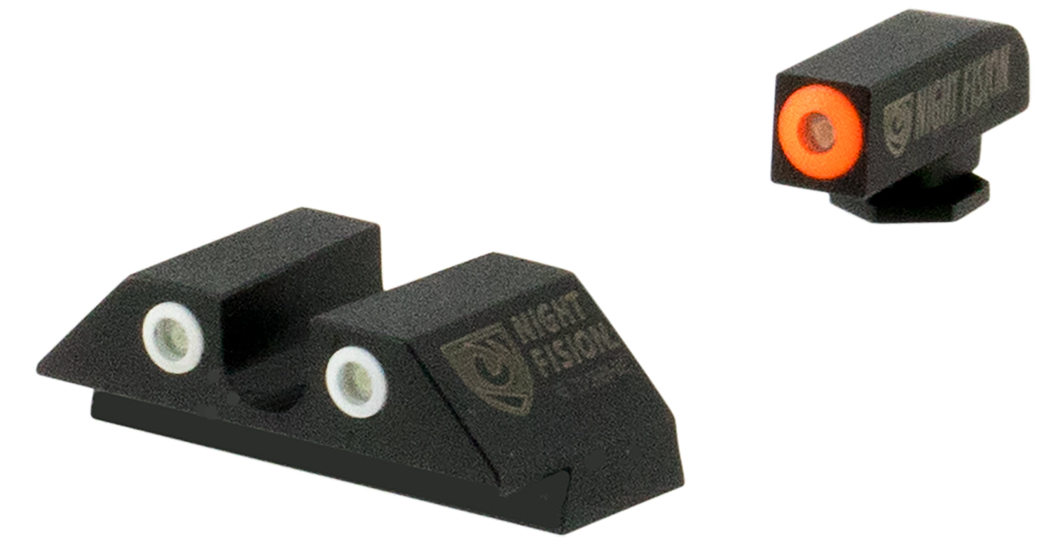 Night Fision GLK003007OGZ Tritium Night Sights For Glock Green Tritium Orange Outline Front Sight- Green Tritium White Outline Rear Sight Glock 42/43/43X
