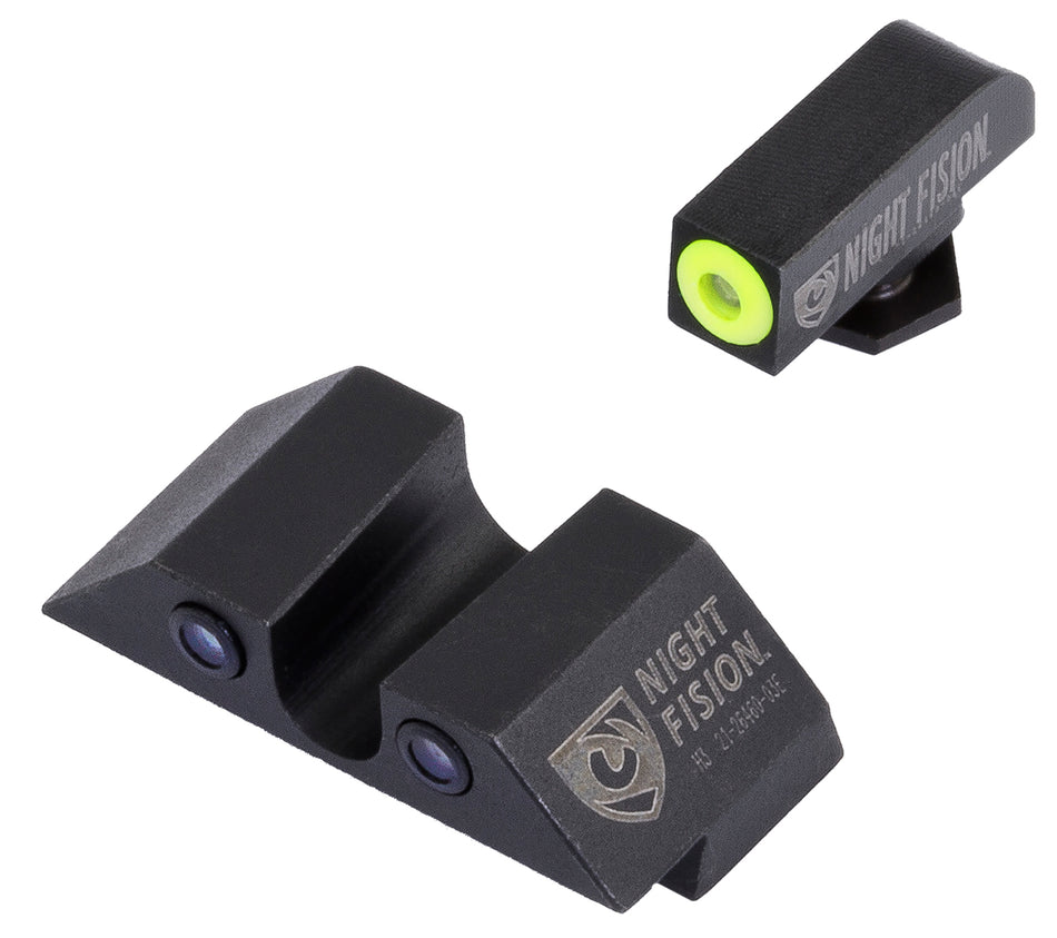 Night Fision GLK003007YGZ Tritium Night Sights For Glock Green Tritium Yellow Outline Front Sight- Green Tritium Black Outline Rear Sight Glock 42/43/43X
