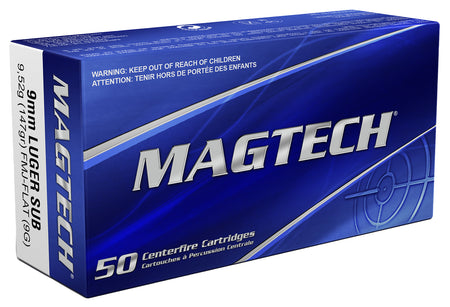 Magtech 9mm Luger 147gr FMJ Flat Subsonic Ammo