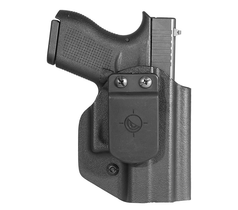 Mission First Tactical AIWB/OWB Series, Appendix/Inside/Outside Waistband Holster, Fits GLOCK 43, Boltaron, Black, Ambidextrous, Includes 1" Belt Clip HGL42AIWBA-BL