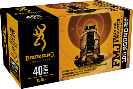 Browning B191800404 Value Pack Full Metal Jacket 165 Grain .40 S&W 1020 fps