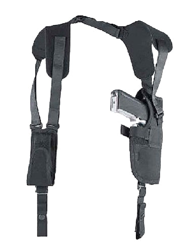 Uncle Mike's 75151 Pro-Pak Vertical Shoulder Holster Shoulder Size 15 Black Nylon Harness Fits Large Semi-Auto Fits 3.75-4.50" Barrel Right Hand