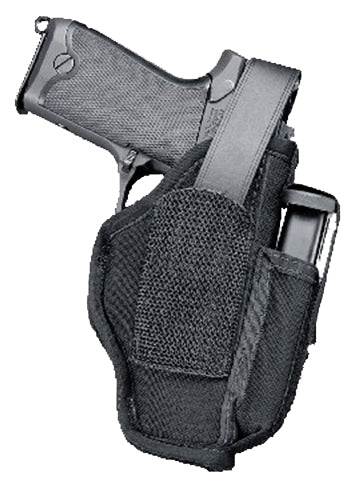 Uncle Mike's 70150 Sidekick Hip Holster IWB/OWB Size 15 Black Kodra Nylon Belt Clip Fits Large Semi-Auto Fits 3.75-4.50" Barrel Ambidextrous