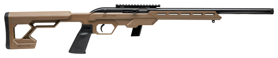 Savage Arms 45124 64 Precision Full Size 22 LR 10+1 16.50" Matte Black Heavy Threaded Barrel, Matte Black Picatinny Rail Carbon Steel Receiver, M-LOK Handguard, Flat Dark Earth Chassis Synthetic Stock
