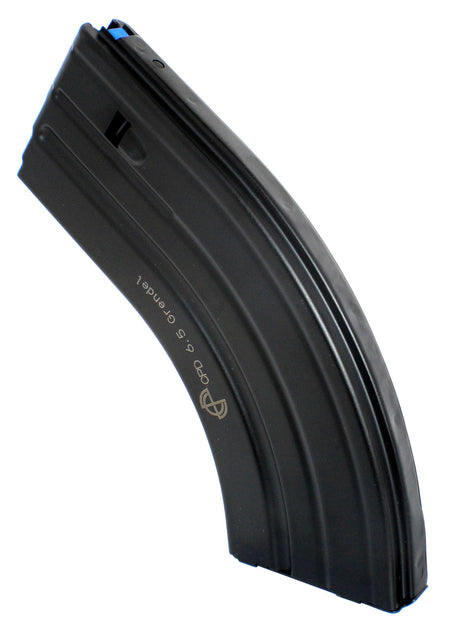 DuraMag 2865041206CPD SS 26rd 6.5 Grendel/6mm ARC for AR-15 Black w/ Blue Follower Detachable