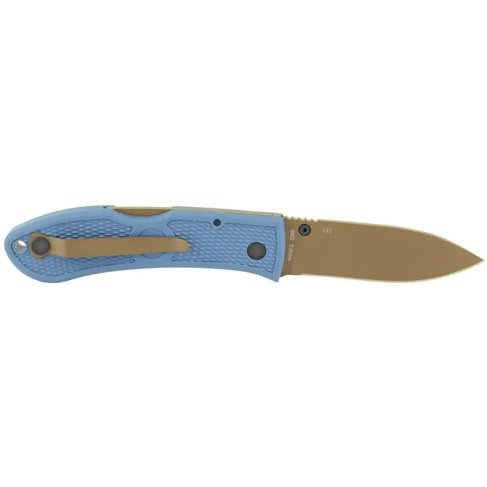 KA-BAR DOZIER 3 IN D2 FOLDING HUNTER KNIFE DROP POINT BLUE GRIP W P/ CLIP