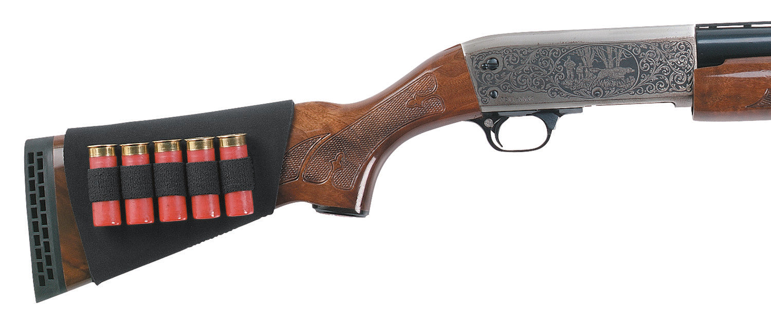 Uncle Mike's 88493 Buttstock Shell Holder Black Neoprene 5rd Shotgun