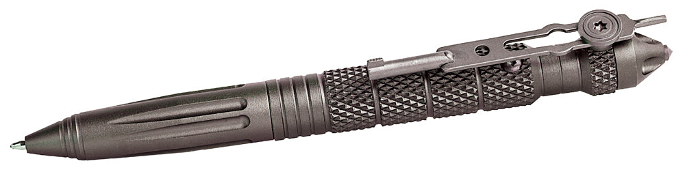 Uzi Accessories UZITACPEN4GM Tactical Pen Gun Metal Aluminum 6" Features Glass Breaker/Cuff Key