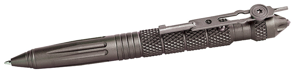 Uzi Accessories UZITACPEN4GM Tactical Pen Gun Metal Aluminum 6" Features Glass Breaker/Cuff Key