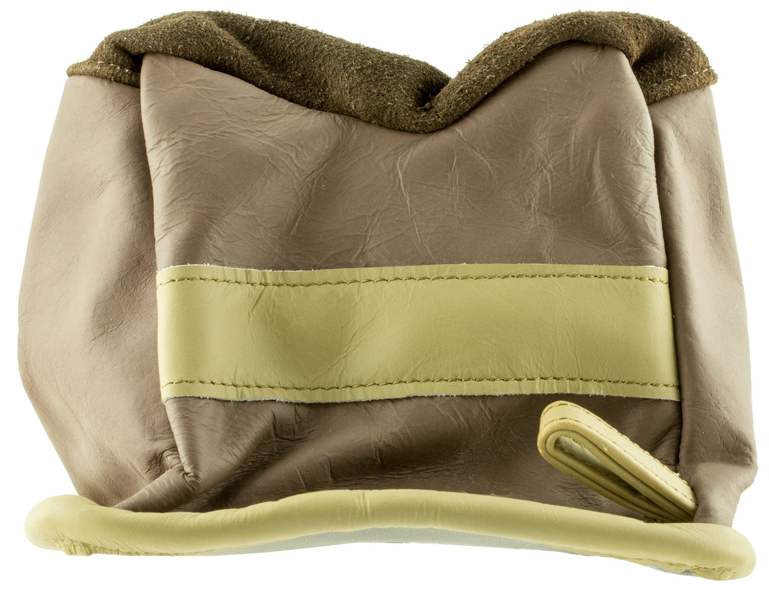 BenchMaster BMALBBME Bench Bag Medium Empty Tan Leather Front Bag 6.80 oz