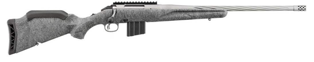 Ruger 46906 American II Full Size 350 Legend 5+1 20" Cobalt Cerakote Spiral Fluted Threaded Barrel & Alloy Steel Receiver w/Picatinny Rail, Gray Splatter Adj LOP Synthetic Stock