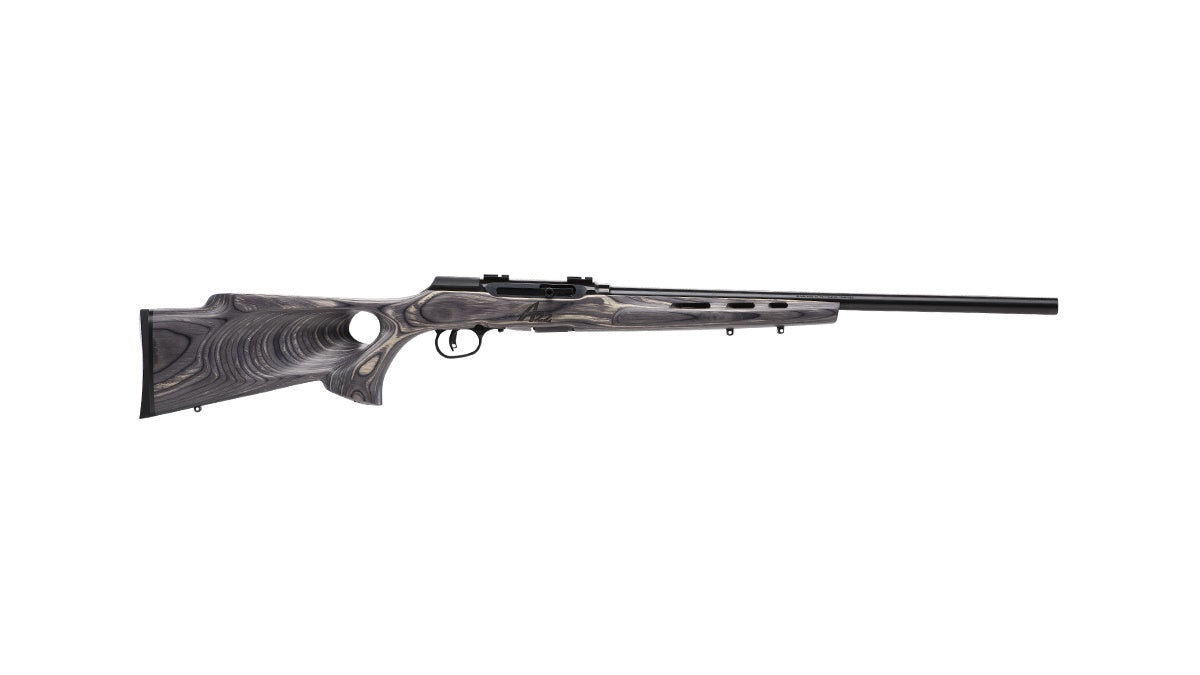 Savage Arms 47221 A Series Target Full Size 22 WMR 10+1 22" High Luster Heavy Target Barrel, High Luster Drilled & Tapped Carbon Steel Receiver, Gray Thumbhole Laminate Stock, Right Hand