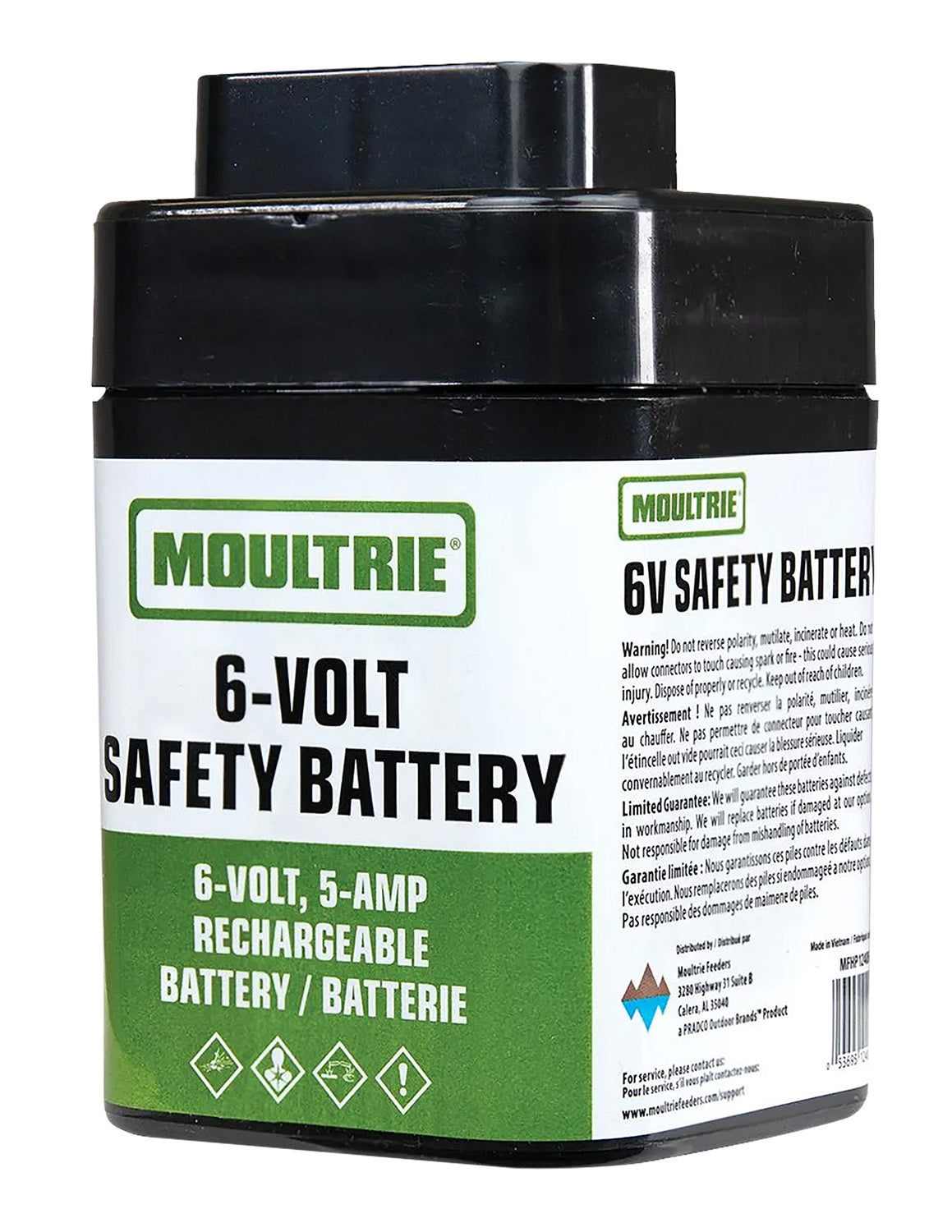 Moultrie MFHP12406 6V Rechargeable Safety Battery Black Compatible w/Moultrie Feeders
