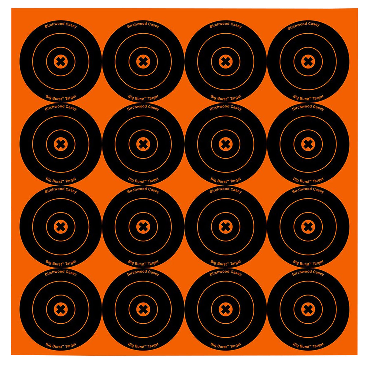 Birchwood Casey 36348 Big Burst Revealing Target Self-Adhesive Paper Black/Orange 3" Bullseye 48 Pack