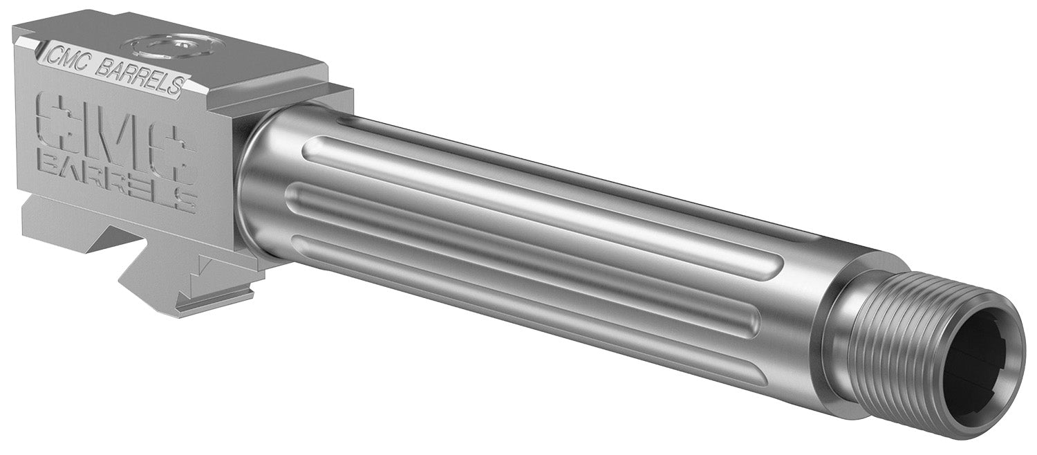 CMC Triggers 75525 Match Precision Compatible w/ Glock 19 Gen3-4 9mm Luger 4.01" Stainless Bead Blasted Satin DLC 416R Stainless Steel Fluted/Match Grade/Threaded Barrel