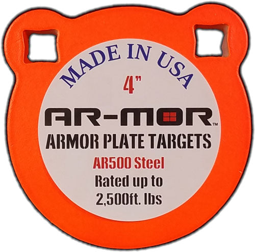 AR-MOR 4" AR500 STEEL GONG 3/8" THICK STEEL ORANGE ROUND