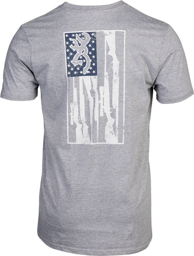 BROWNING SS T-SHIRT BROWNING LEGACY FLAG HTHR GRAY LARGE