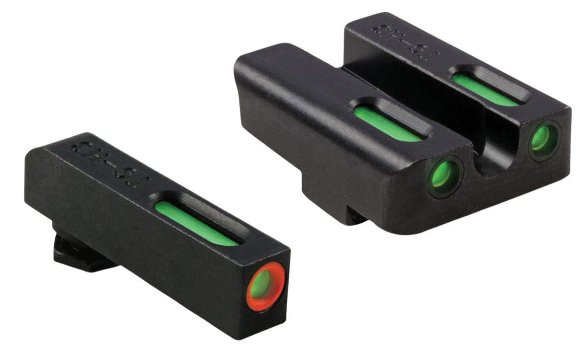 TruGlo TG13GL1PC TFX Pro Black | Green Tritium & Fiber Optic Orange Outline Front Sight Green Tritium & Fiber Optic Rear Sight