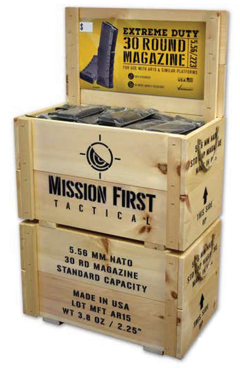 MISSION FIRST TACTICAL AMMO CRATE DUMP BIN DISPLAY OF 400 EXDPM556 30 ROUND 5.56 MAGS DROPSHIP ONLY
