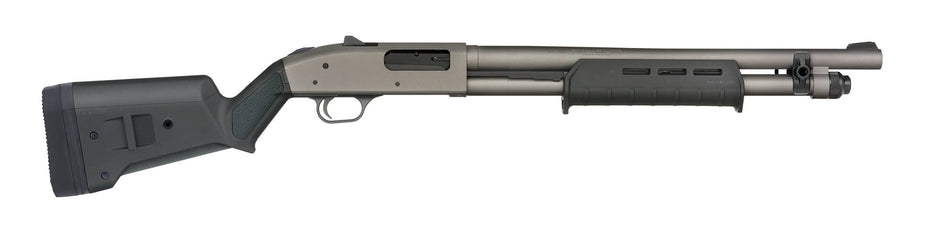 Mossberg 50795 590A1 Professional Series 12 Gauge Bolt 3" 6+1 18.50" Tungsten Gray Cerakote Barrel, Tungsten Gray Cerakote Steel Drilled & Tapped Receiver, Magpul SGA Black Synthetic Stock, Ambidextro