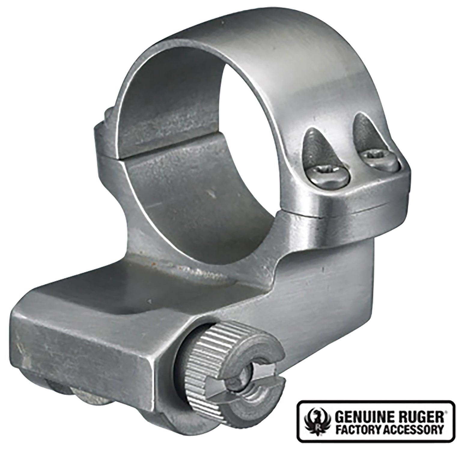 Ruger 90288 4KO Offset Scope Ring Silver 1" Medium