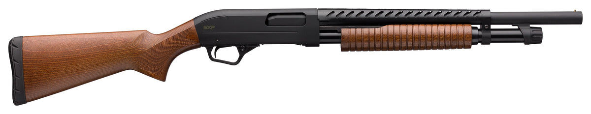 Winchester Repeating Arms 512418395 SXP Trench Pump 3" 5- 2.75" Shells 18" Matte Black Heat Shield Barrel, Matte Black Aluminum Alloy Drilled & Tapped Receiver, Fixed Satin Hardwood Stock
