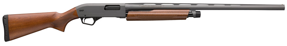 Winchester Repeating Arms 512480392 SXP High Grade 12 Gauge Pump 3" 4- 2.75" Shells 28" Black Chrome Vent Rib Barrel, Engraved Gloss Blued Aluminum Receiver, Fixed Grade II Oiled Walnut Stock, Invecto