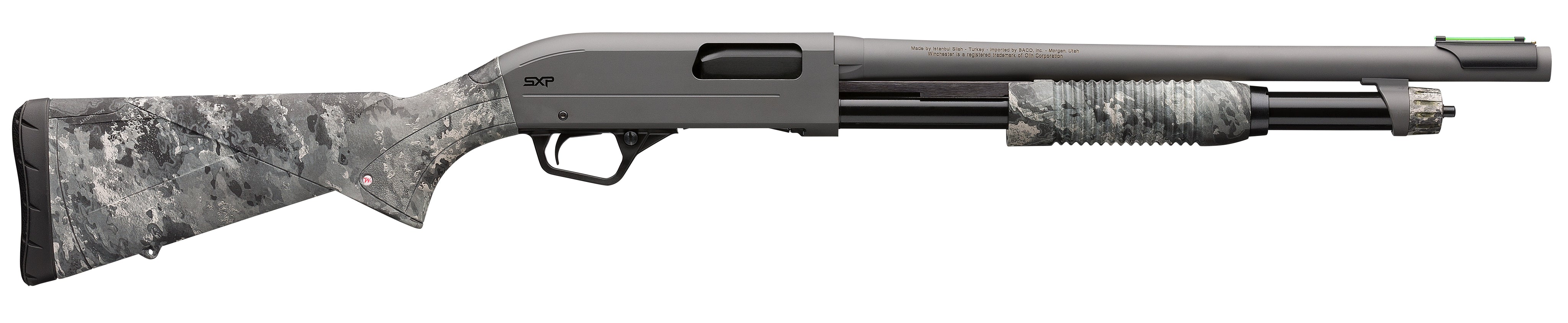 Winchester Repeating Arms 512450395 SXP Hybrid Defender 12 Gauge 3" Chamber 5+1 (2.75") 18", Gray Barrel/Rec, TrueTimber Midnight Synthetic Furniture, Fiber Optic Front