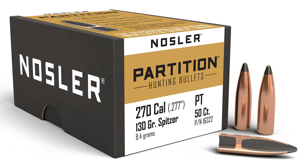 Nosler 16322 Partition 270Win 130gr Partition Spitzer 50/Box