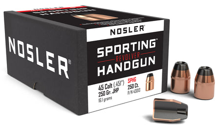 Nosler 43013 Sporting Handgun 45Colt 250gr Jacketed Hollow Point 100/Box